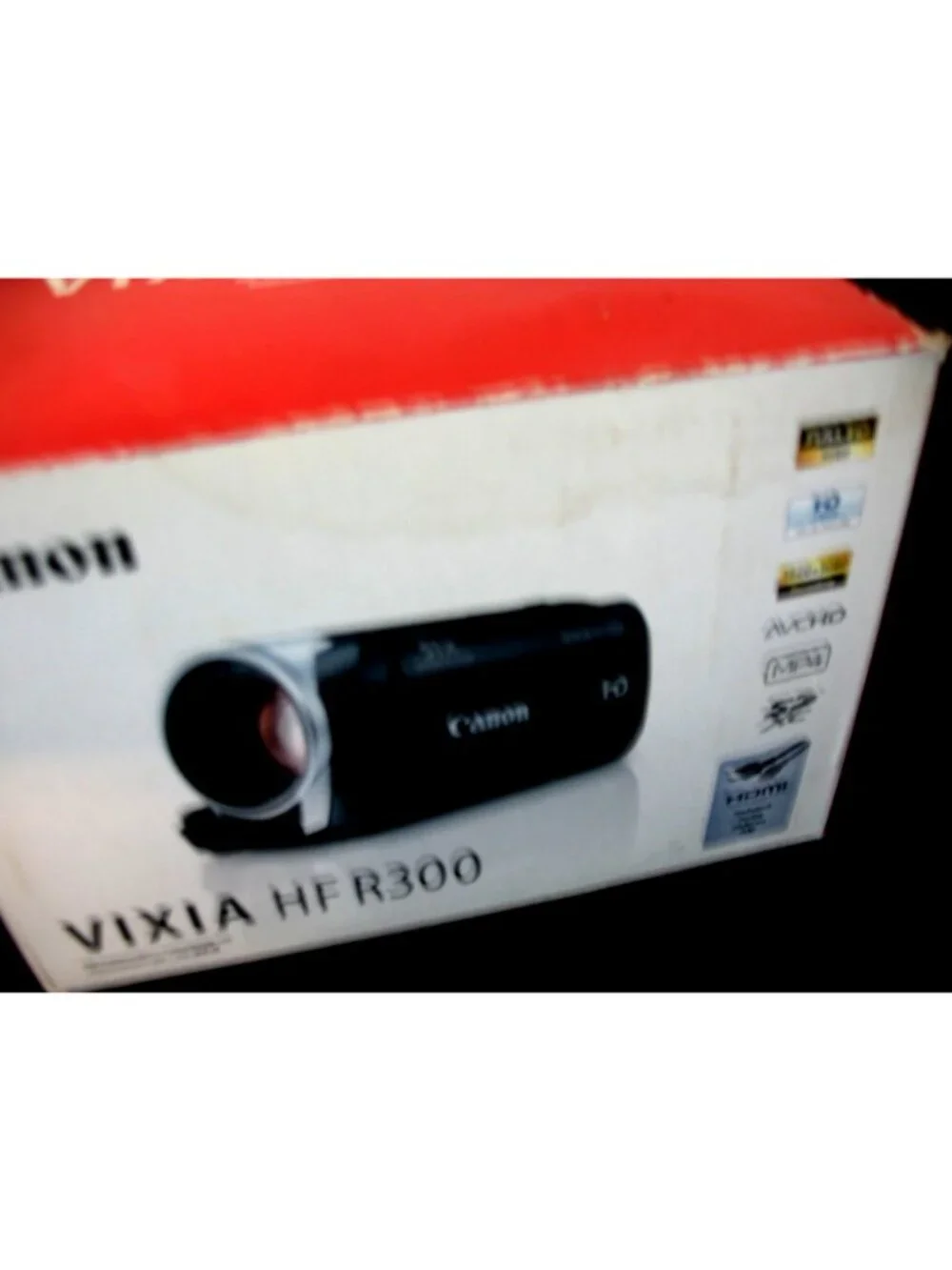 Canon Vixia HF R300 HD SD Card Camcorder with Battery pack, usb cable,  cords